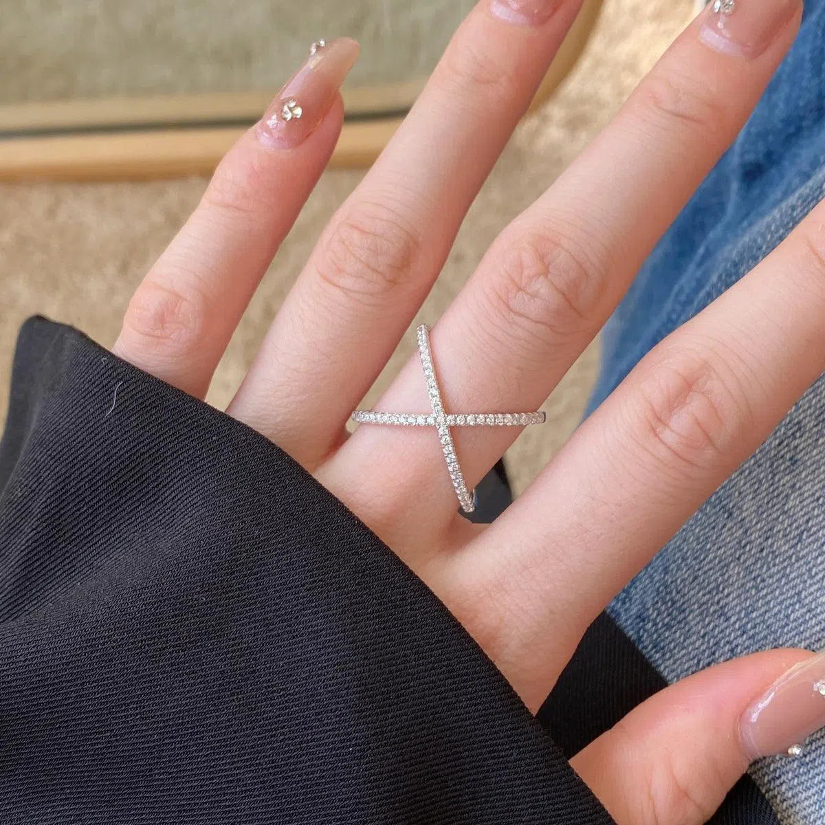 Fiora cross ring-OrifineJewels