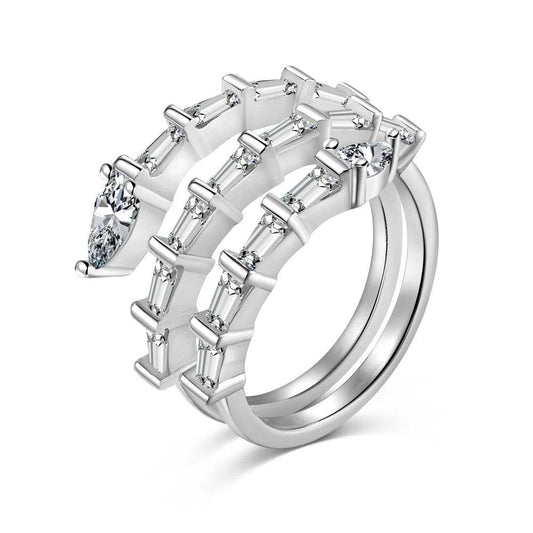 Fiora crystal spiral motif ring-OrifineJewels