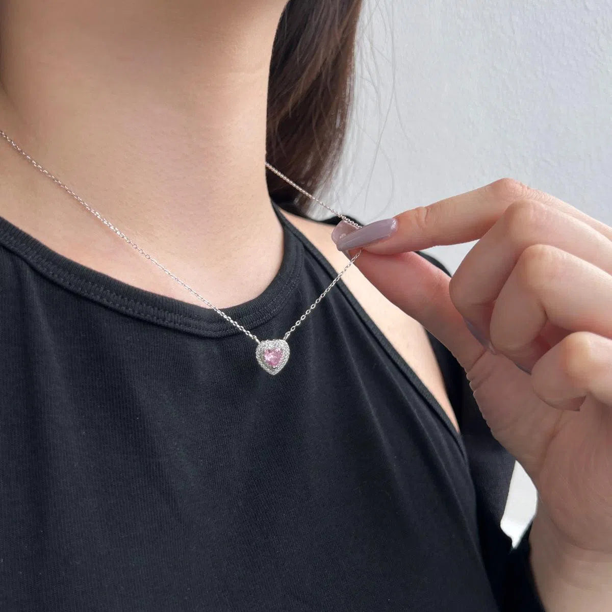 Hearts pink pendant-OrifineJewels