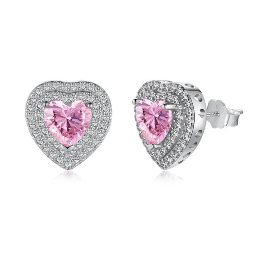 Hearts pink studs-OrifineJewels