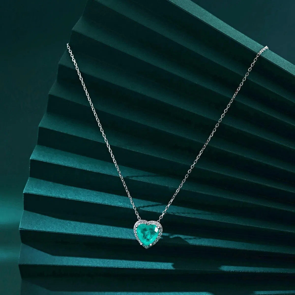 Hearts sea green pendant-OrifineJewels