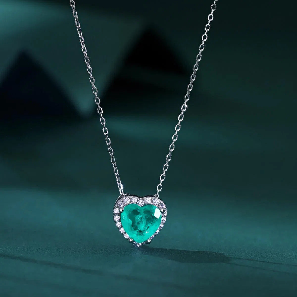 Hearts sea green pendant-OrifineJewels