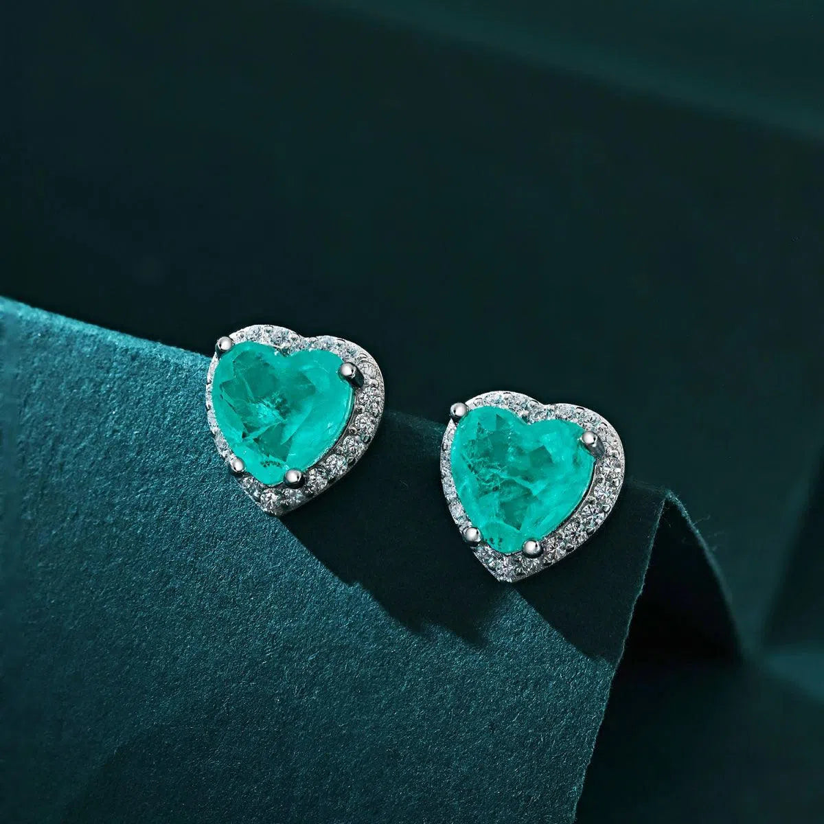 Hearts sea green studs-OrifineJewels