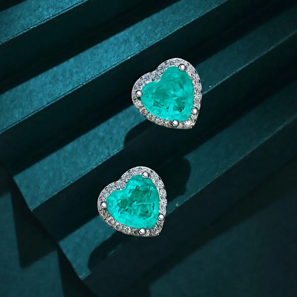 Hearts sea green studs-OrifineJewels