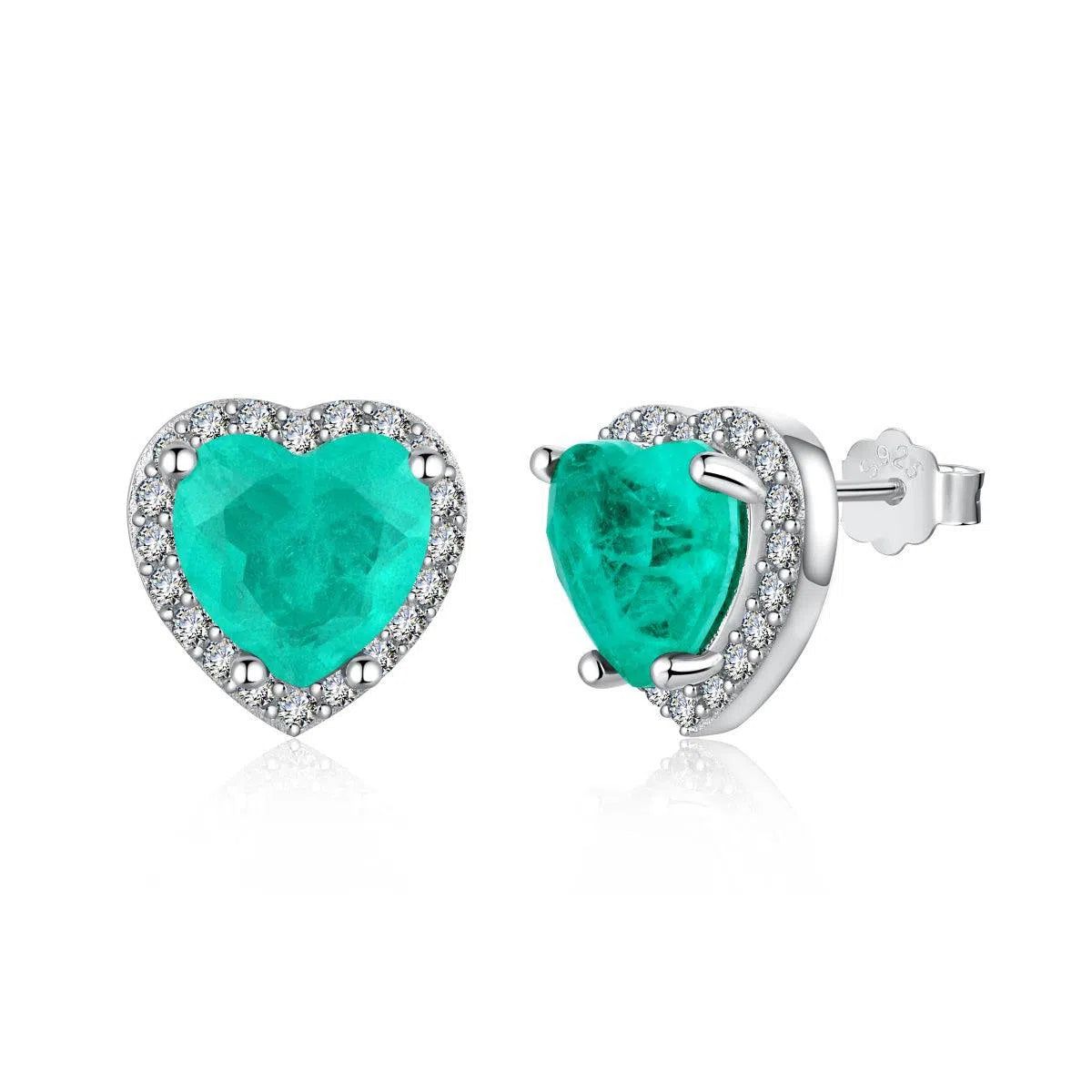 Hearts sea green studs-OrifineJewels