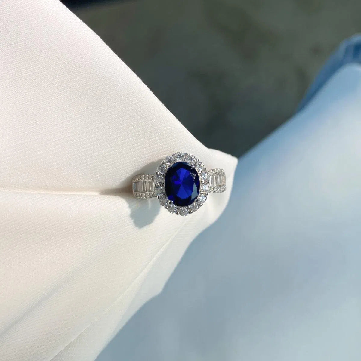 Iris blue band ring-OrifineJewels