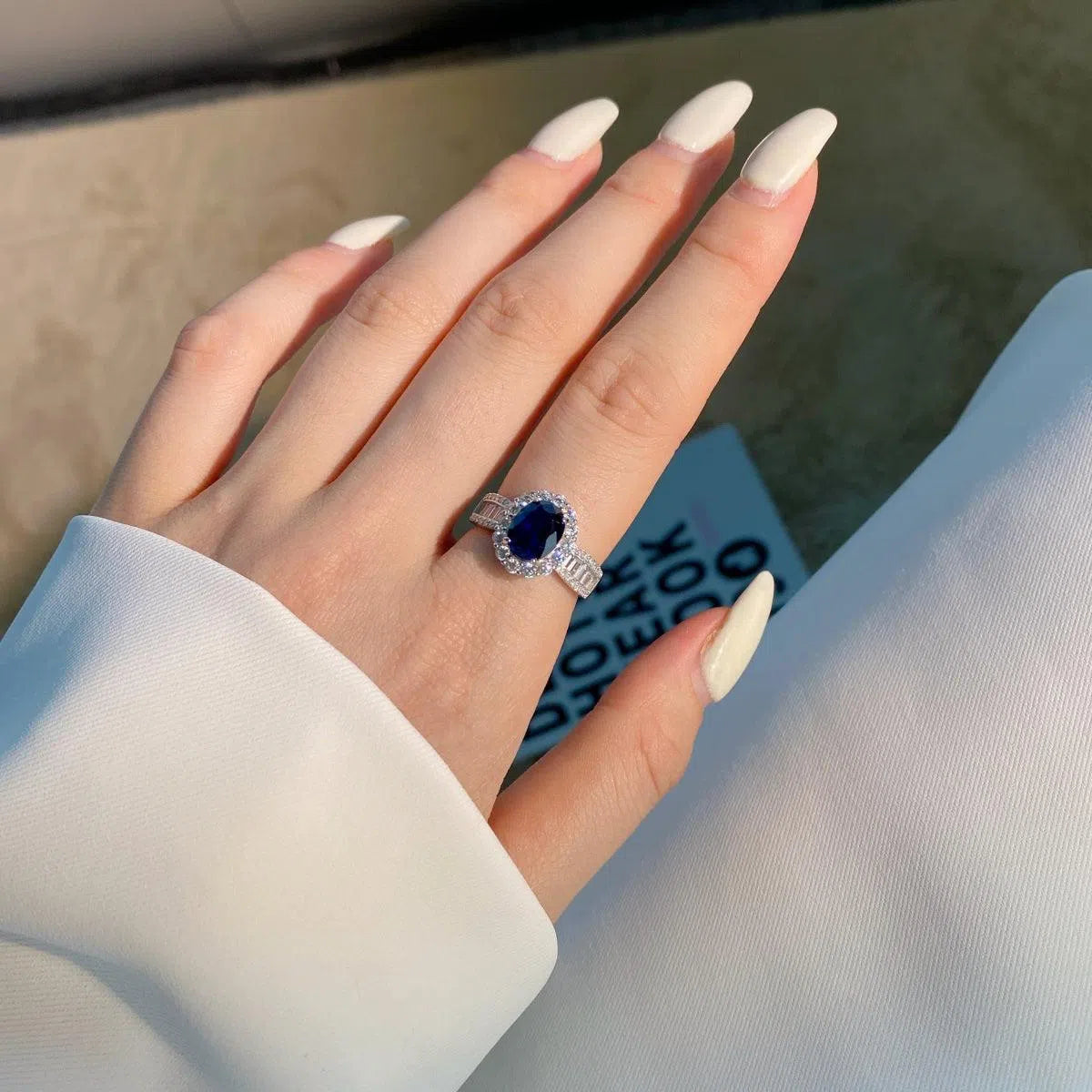 Iris blue band ring-OrifineJewels