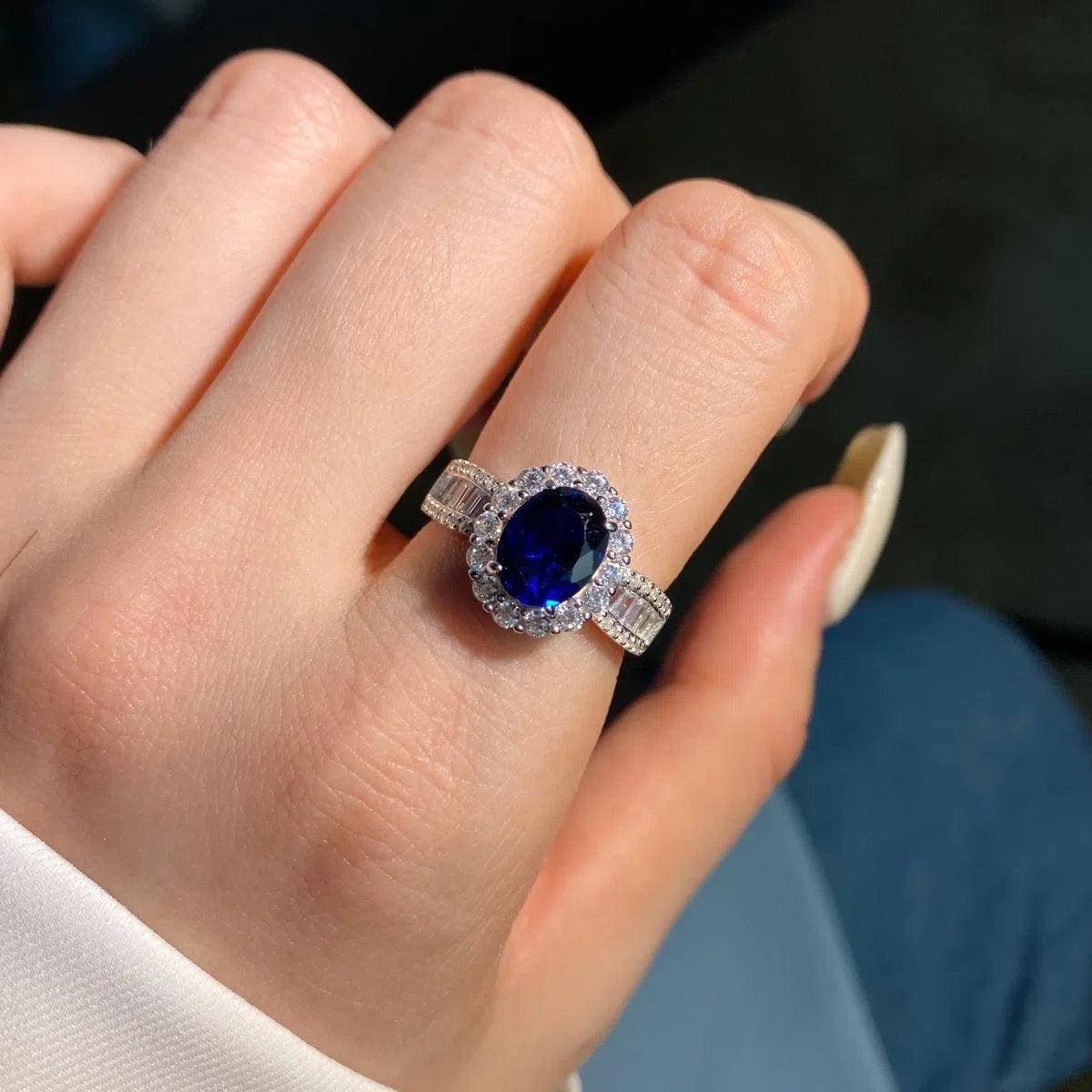 Iris blue band ring-OrifineJewels