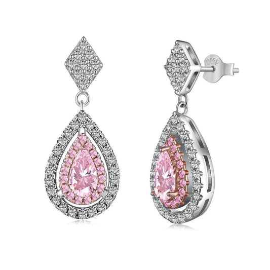 Iris pink drop earring-OrifineJewels