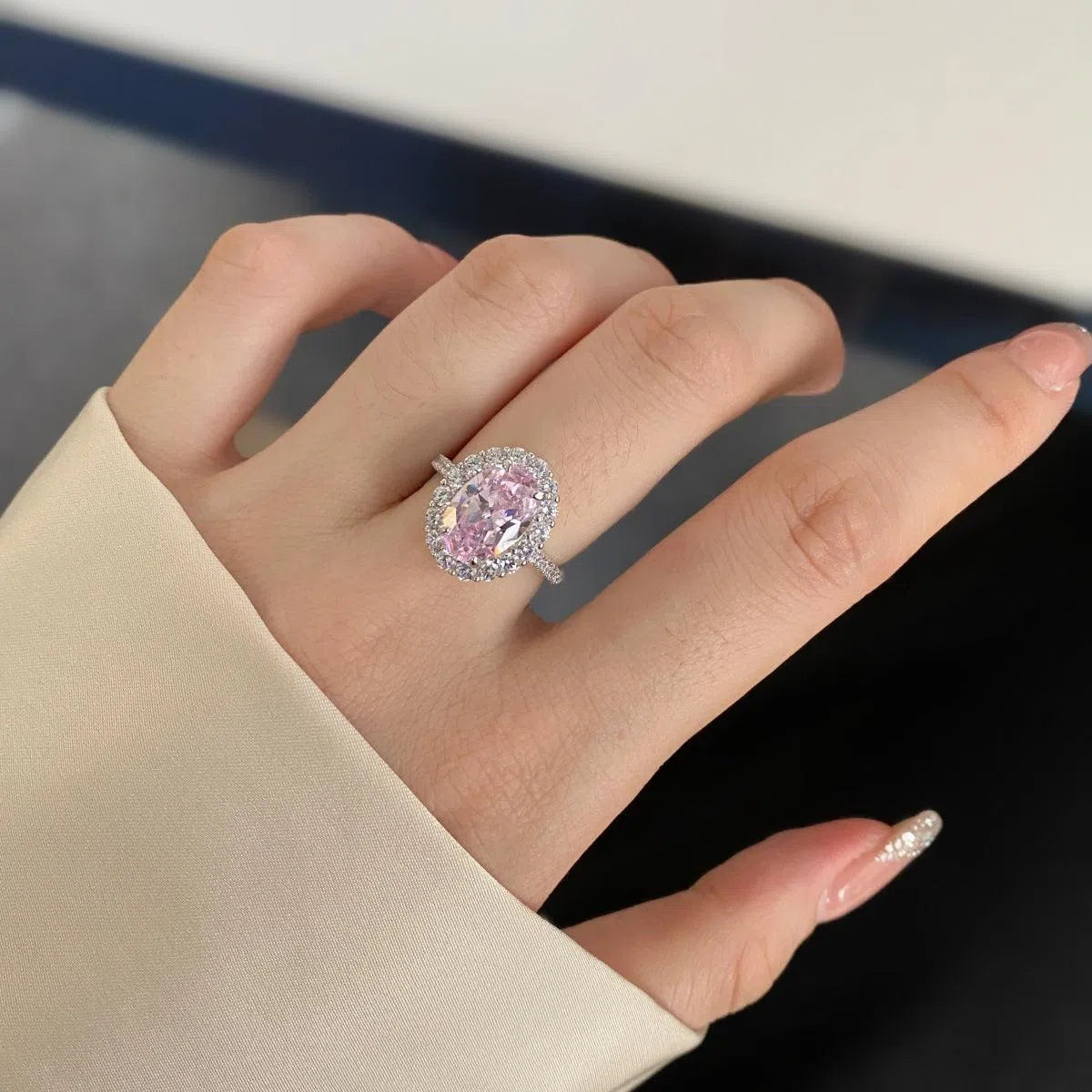 Iris pink fawn motif ring-OrifineJewels