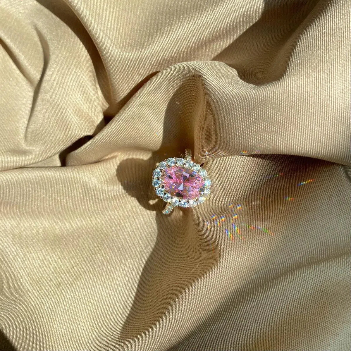 Iris pink fawn motif ring-OrifineJewels