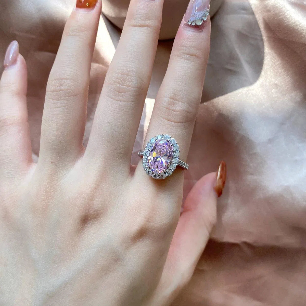 Iris pink fawn motif ring-OrifineJewels