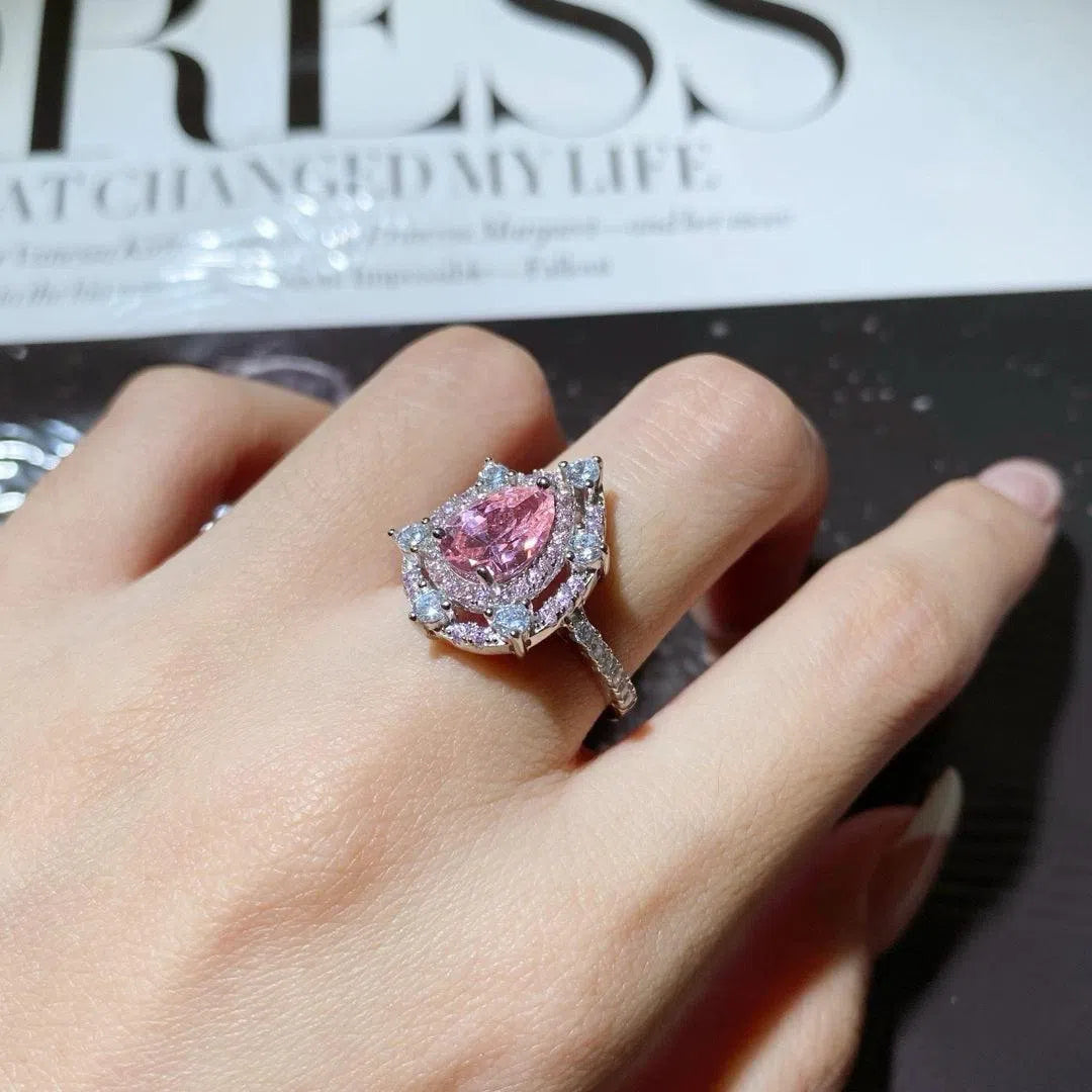 Iris pink motif ring-OrifineJewels