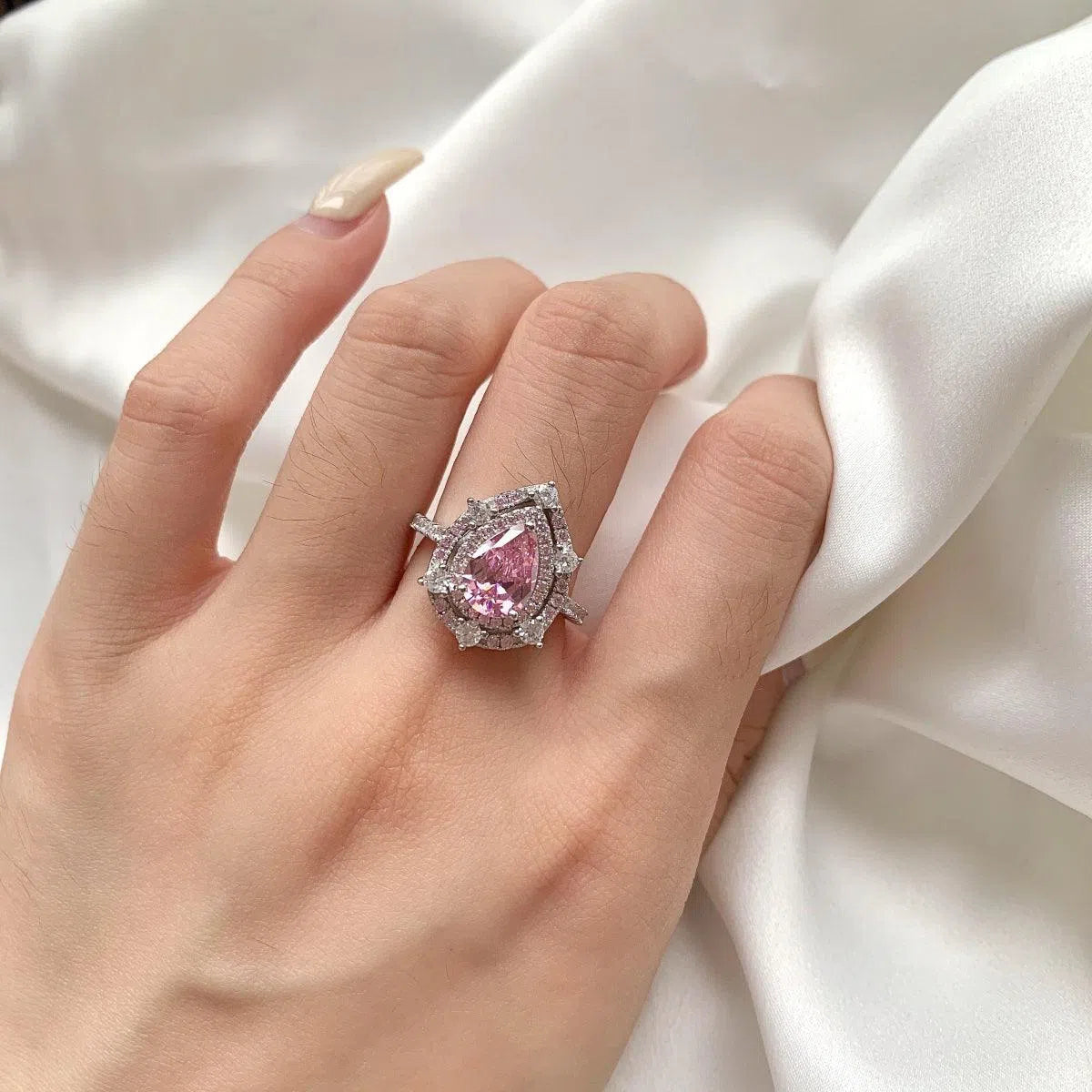 Iris pink motif ring-OrifineJewels