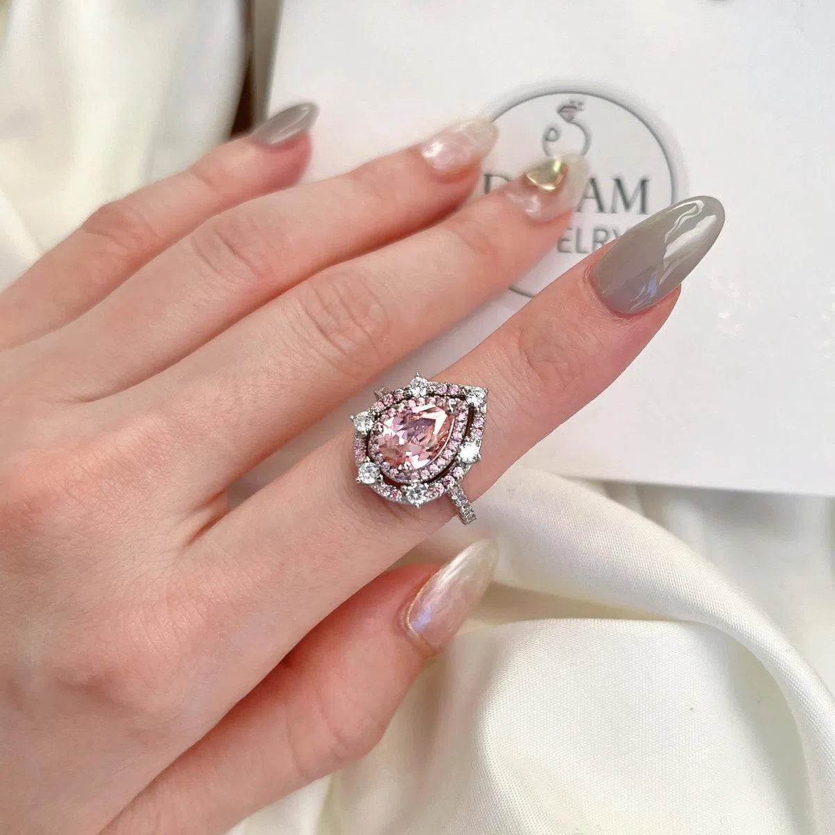 Iris pink motif ring-OrifineJewels