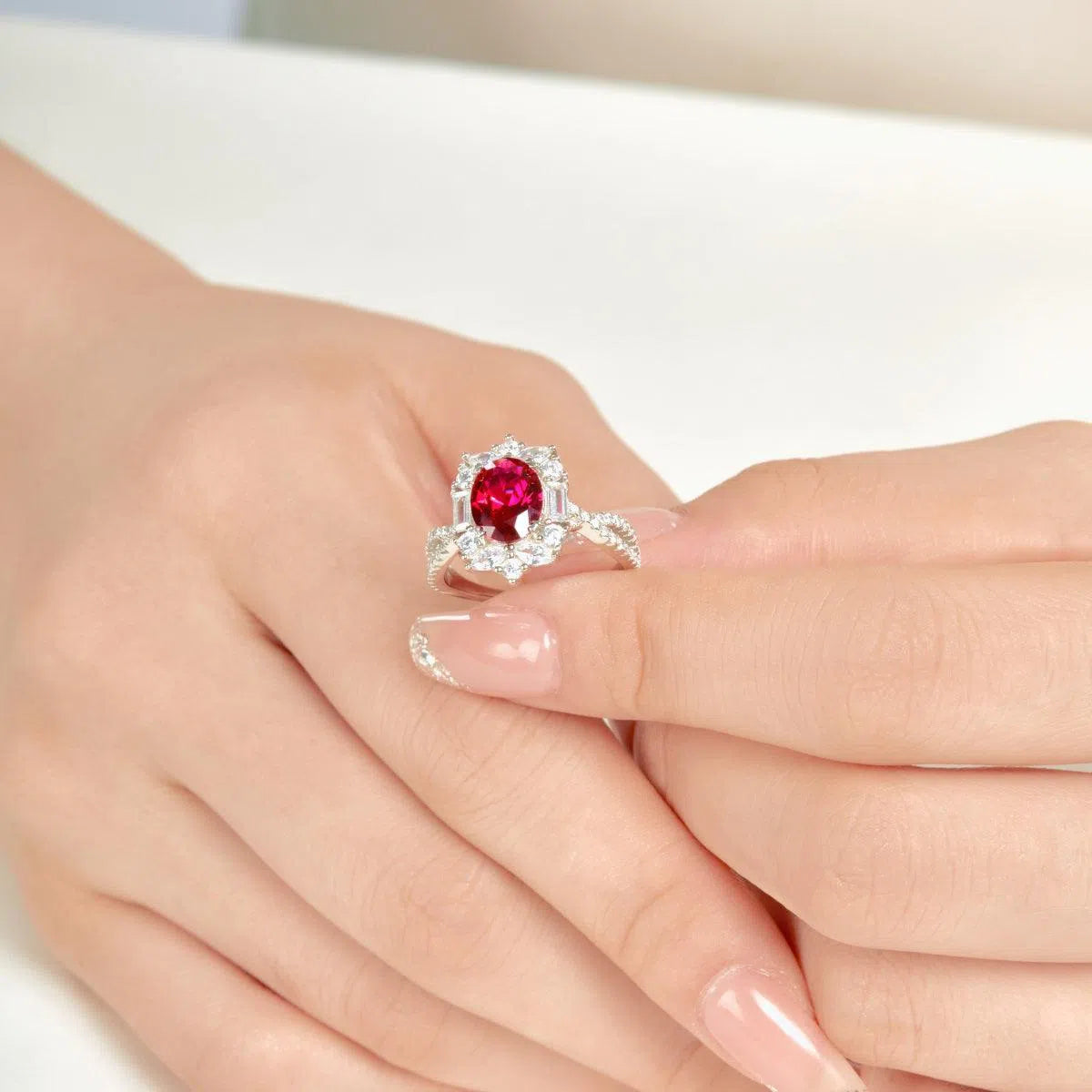 Iris red motif ring-OrifineJewels