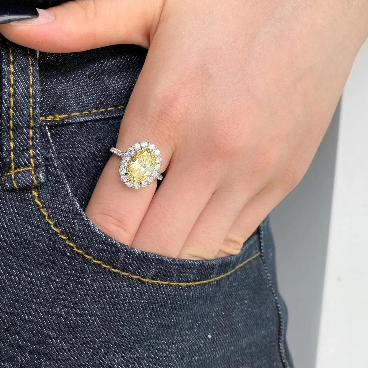 Iris yellow motif ring-OrifineJewels