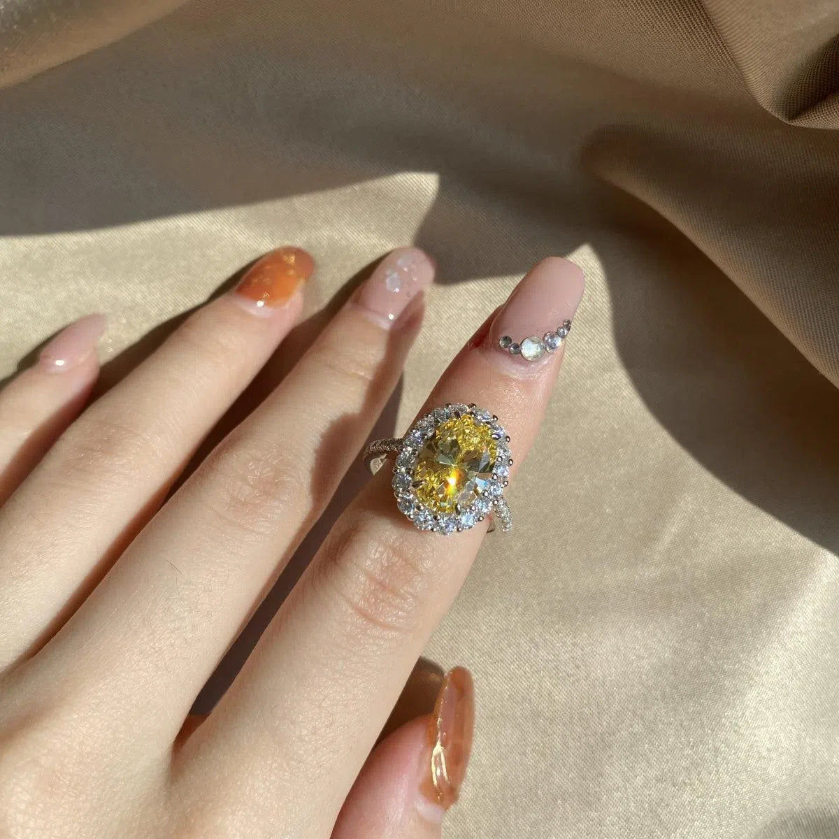 Iris yellow motif ring-OrifineJewels