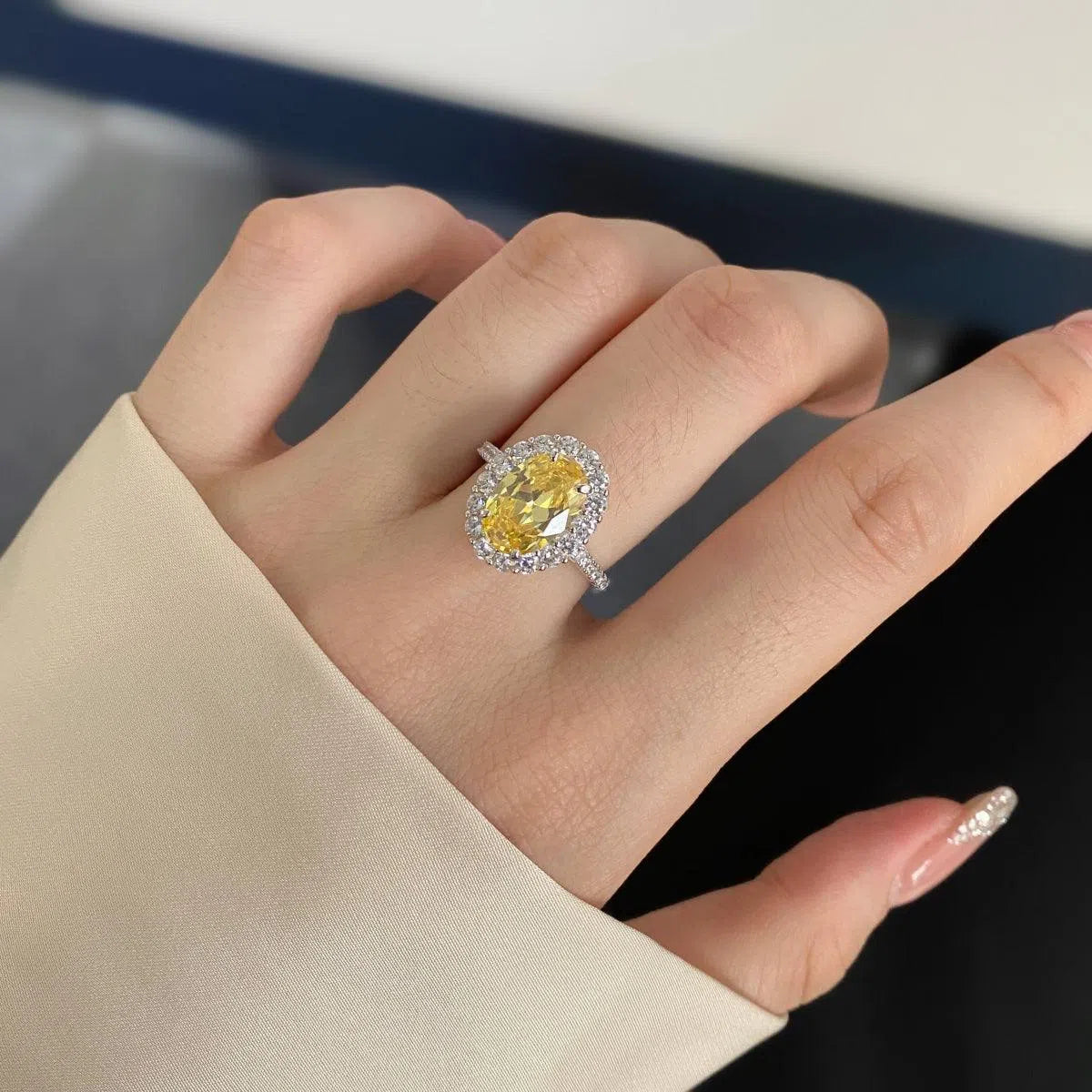 Iris yellow motif ring-OrifineJewels