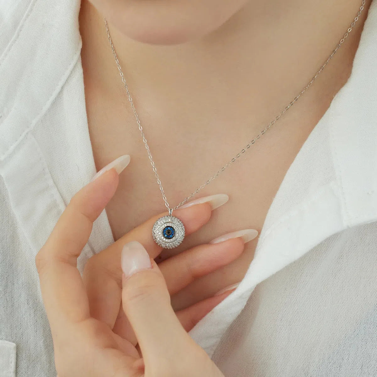 Leora evil eye pendant-OrifineJewels