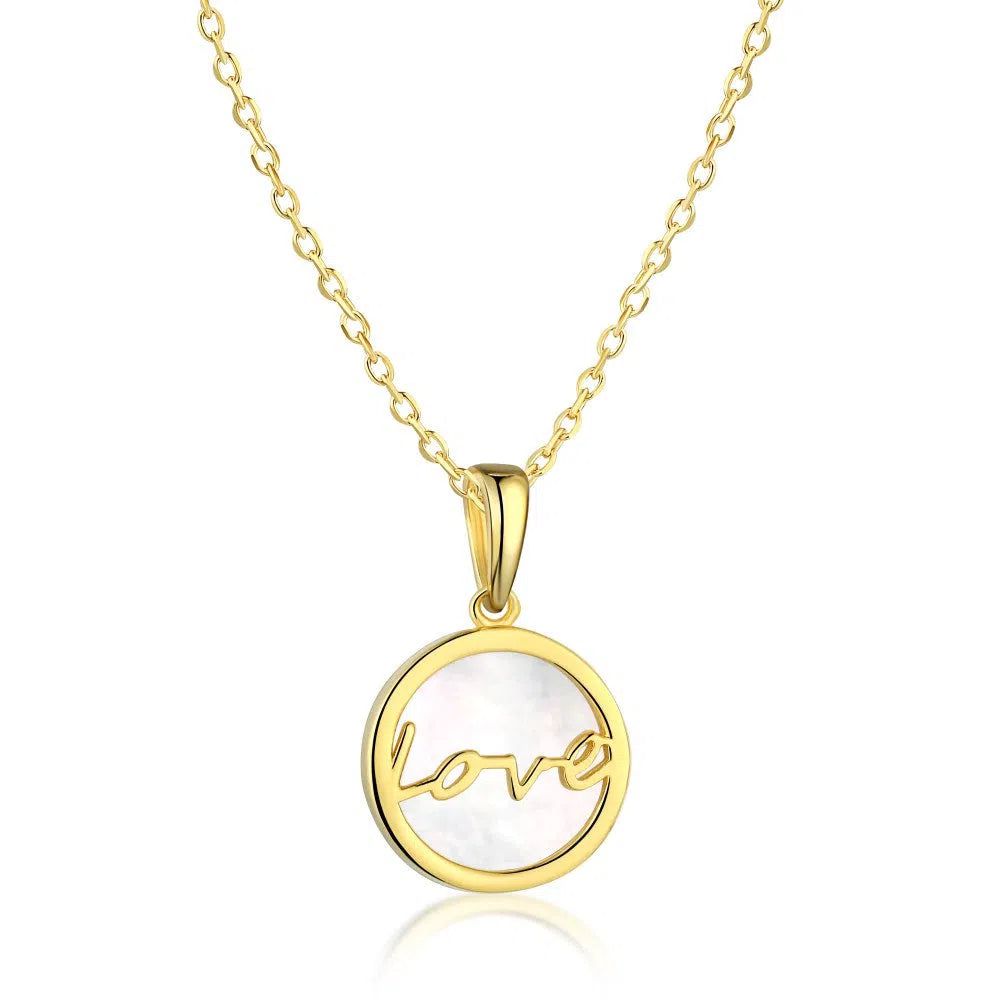 Love round gold pendant-OrifineJewels