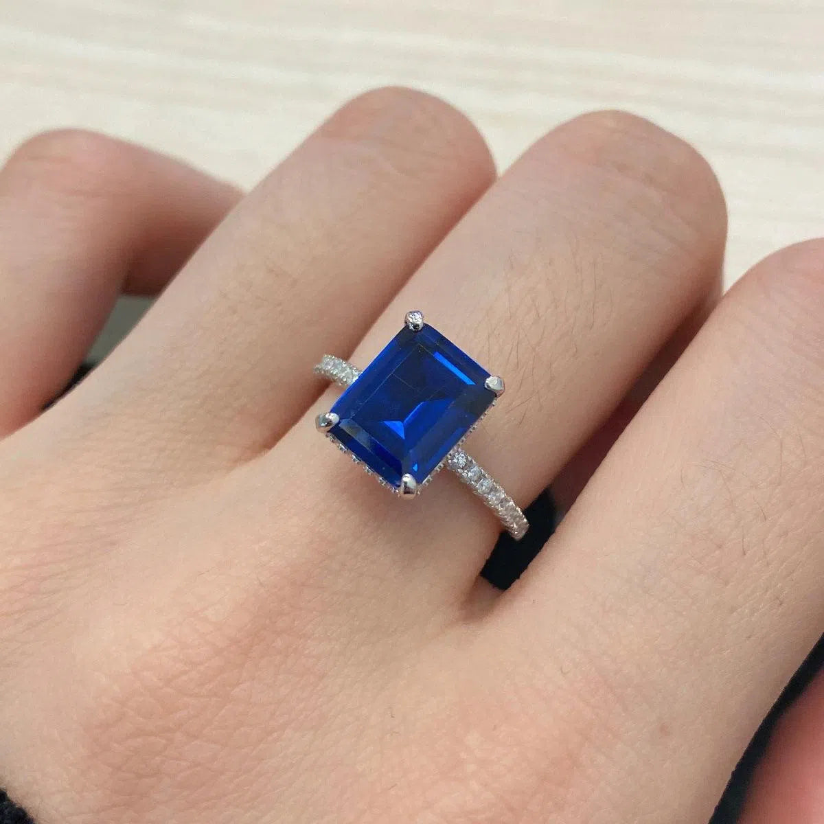 Nebula blue cocktail ring-OrifineJewels