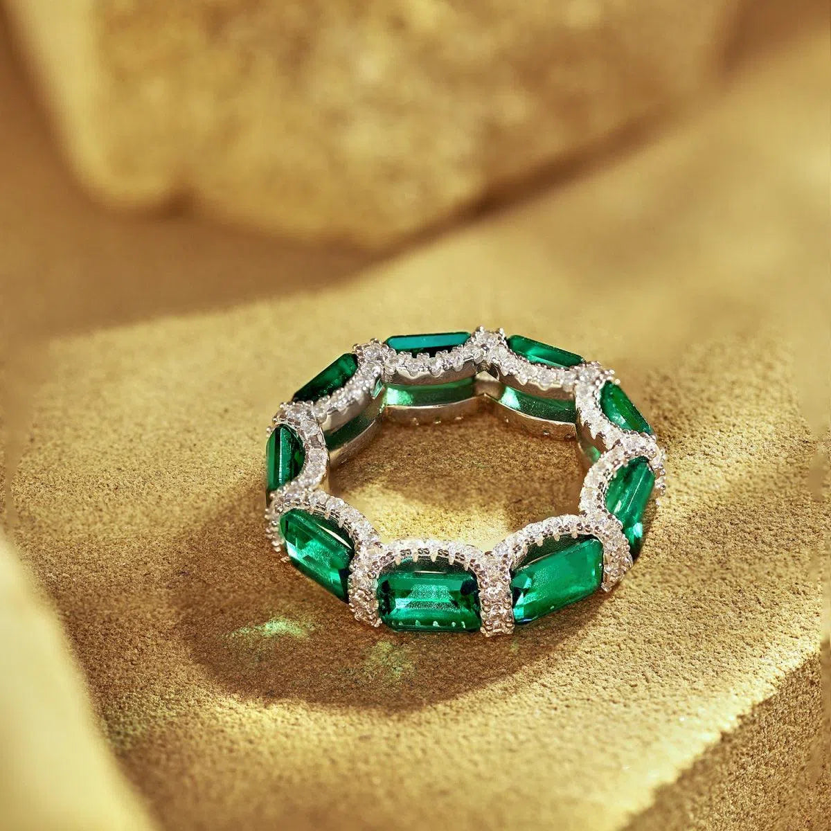 Nebula green cocktail ring-OrifineJewels