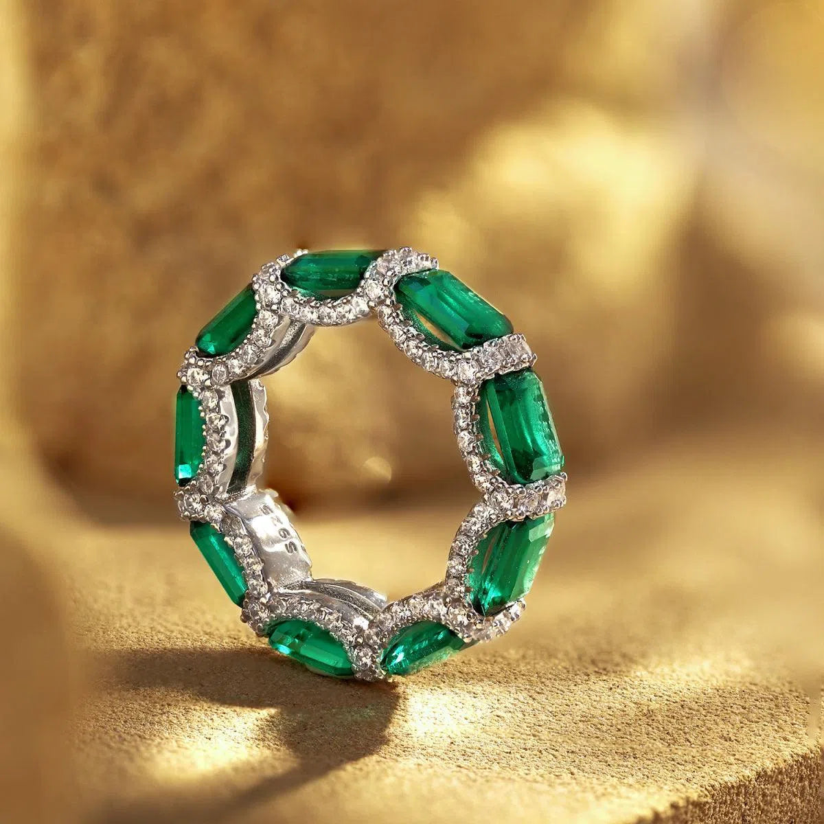 Nebula green cocktail ring-OrifineJewels