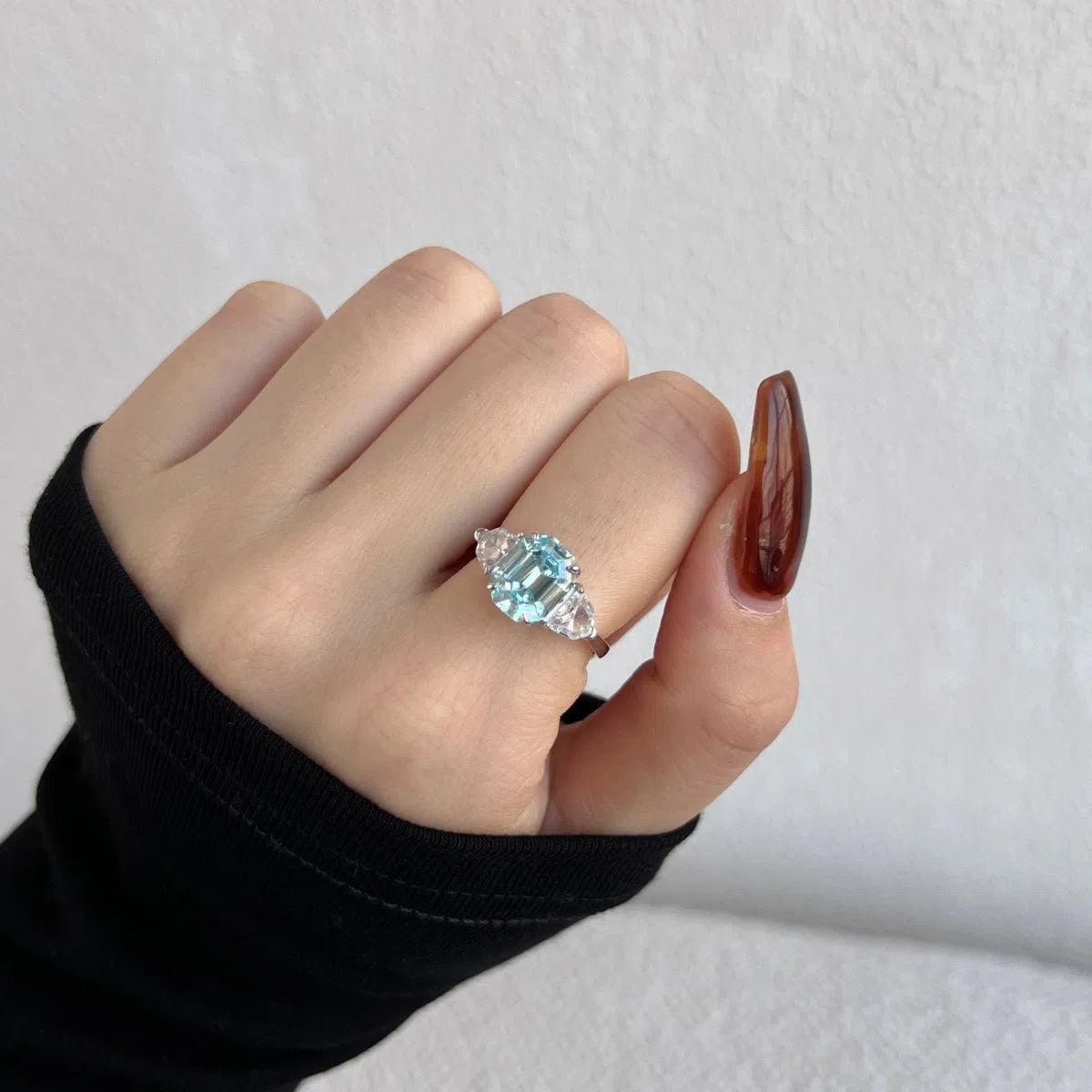 Nebula ocean blue ring-OrifineJewels