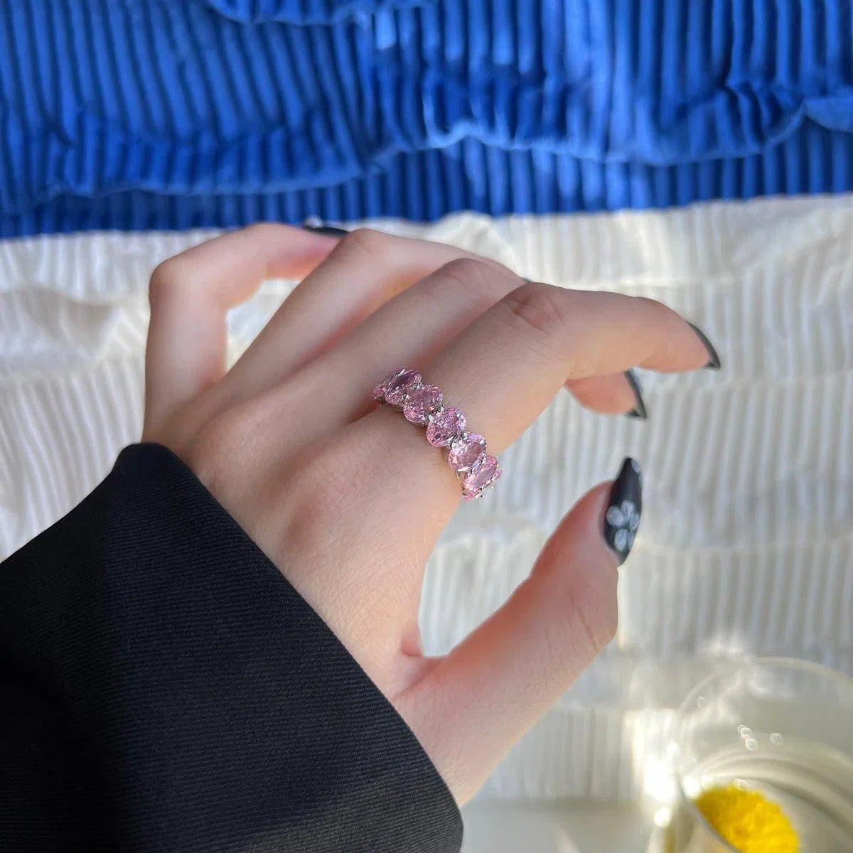 Nebula pink cocktail ring-OrifineJewels