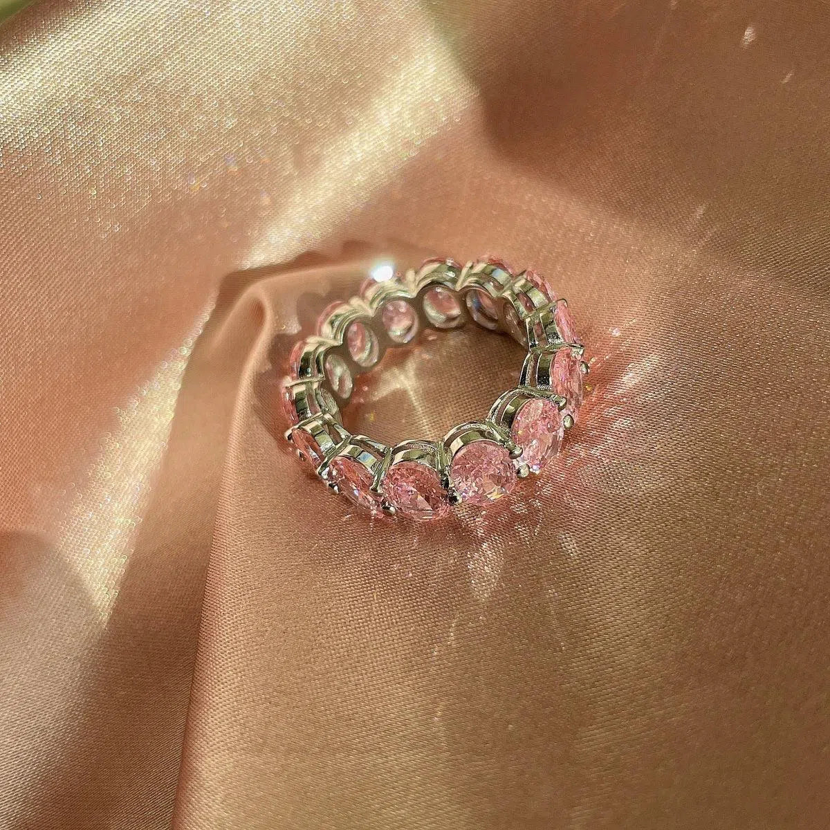 Nebula pink cocktail ring-OrifineJewels