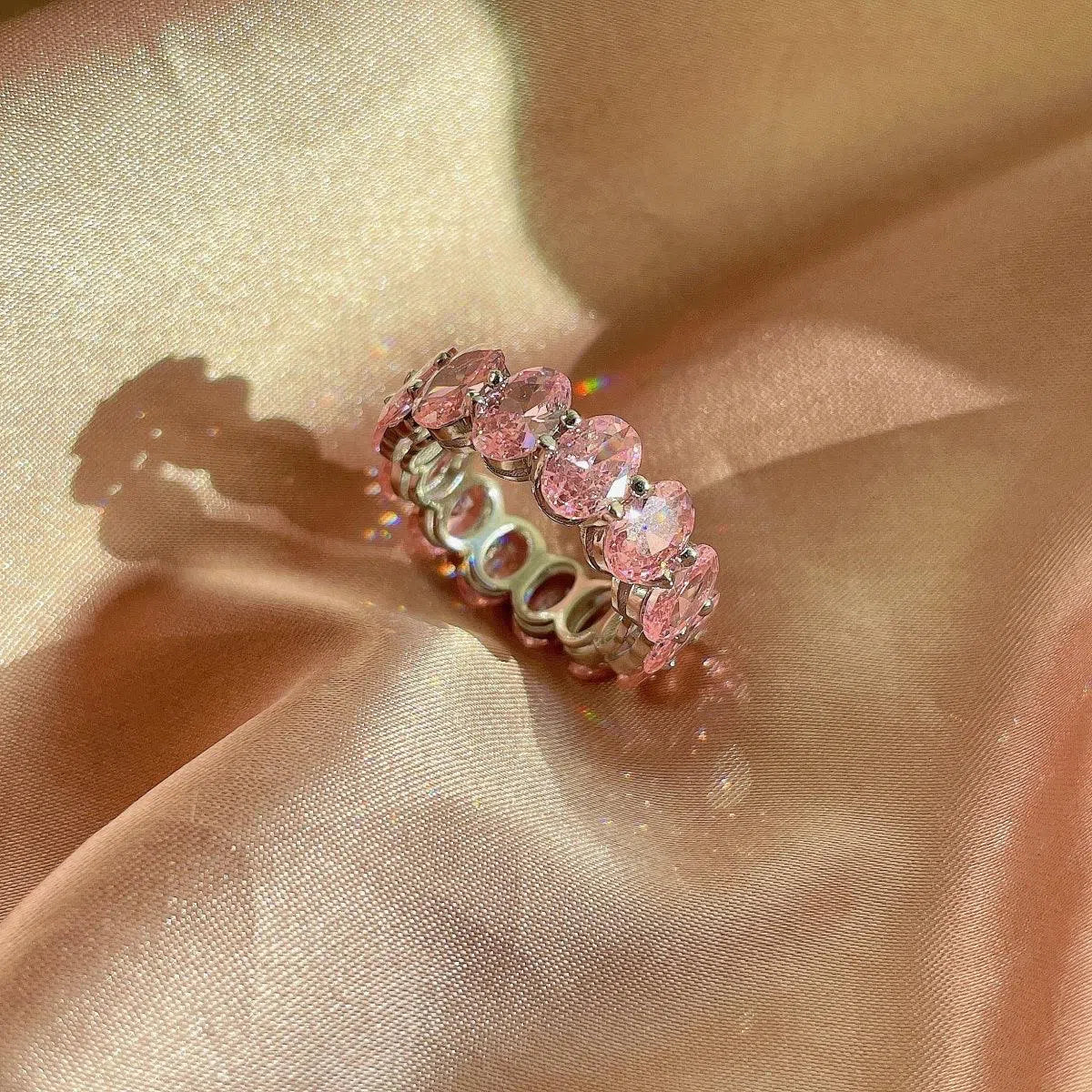 Nebula pink cocktail ring-OrifineJewels