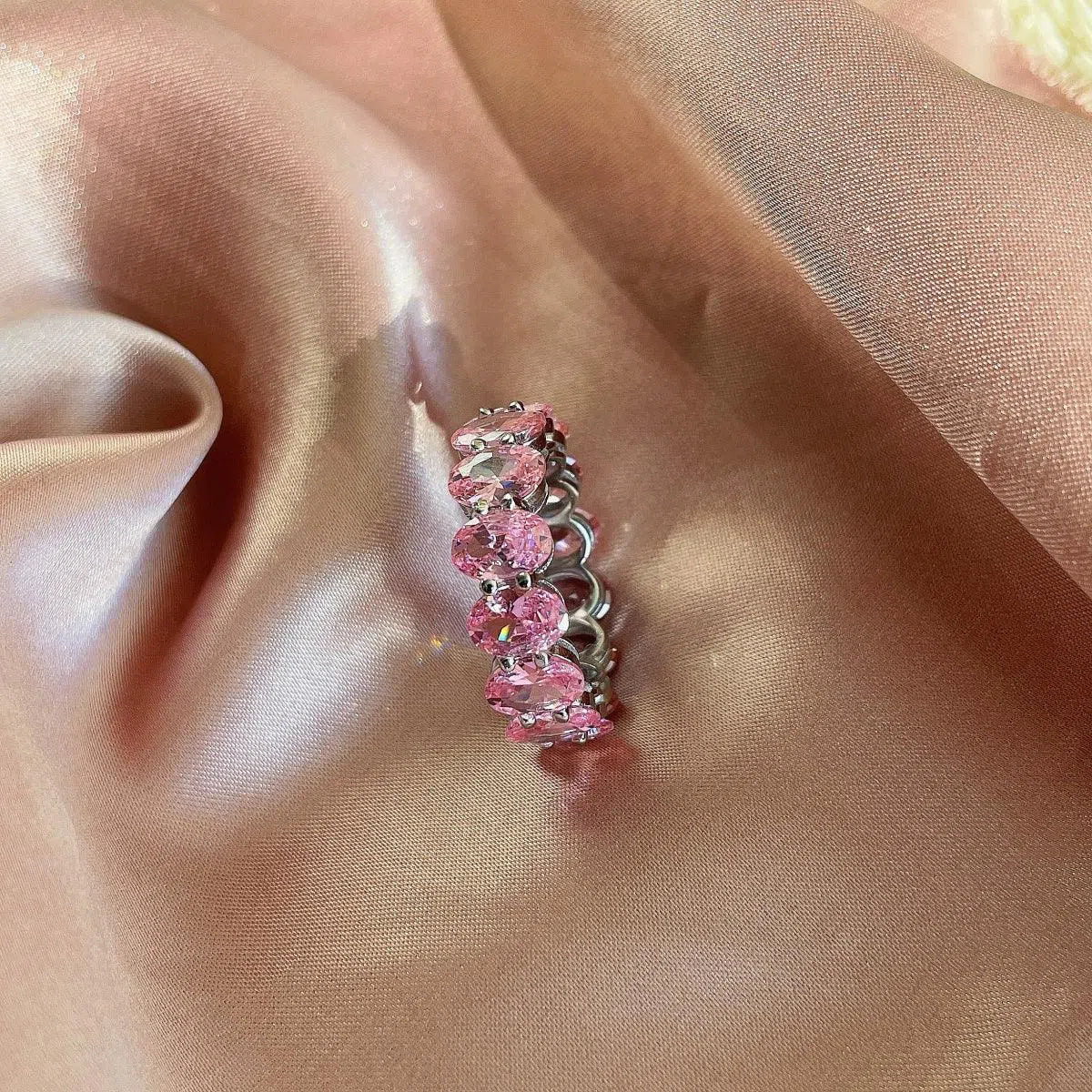 Nebula pink cocktail ring-OrifineJewels