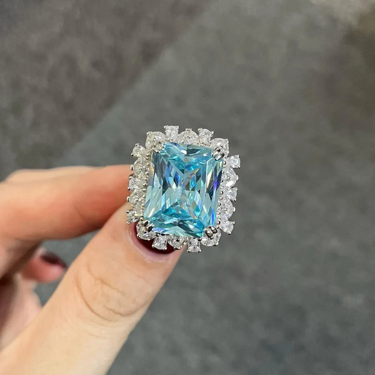 Nebula teal blue ring-OrifineJewels