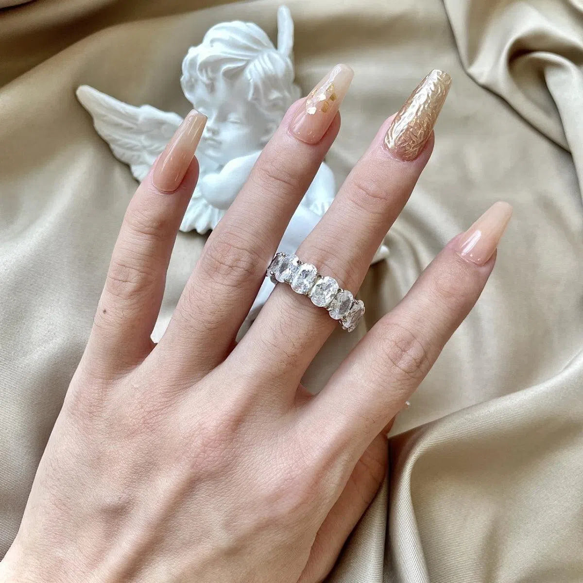 Nebula vexa white cocktail ring-OrifineJewels