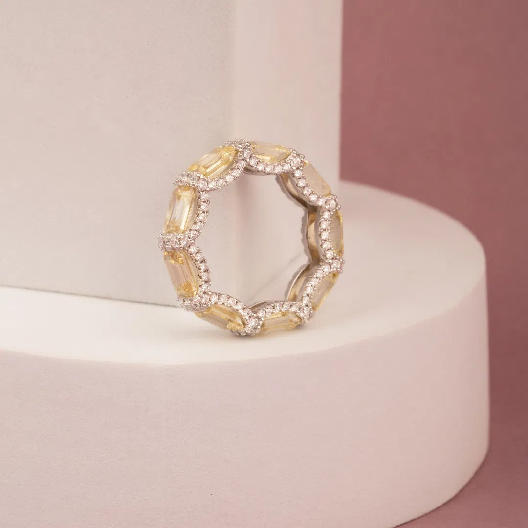 Nebula yellow cocktail ring-OrifineJewels