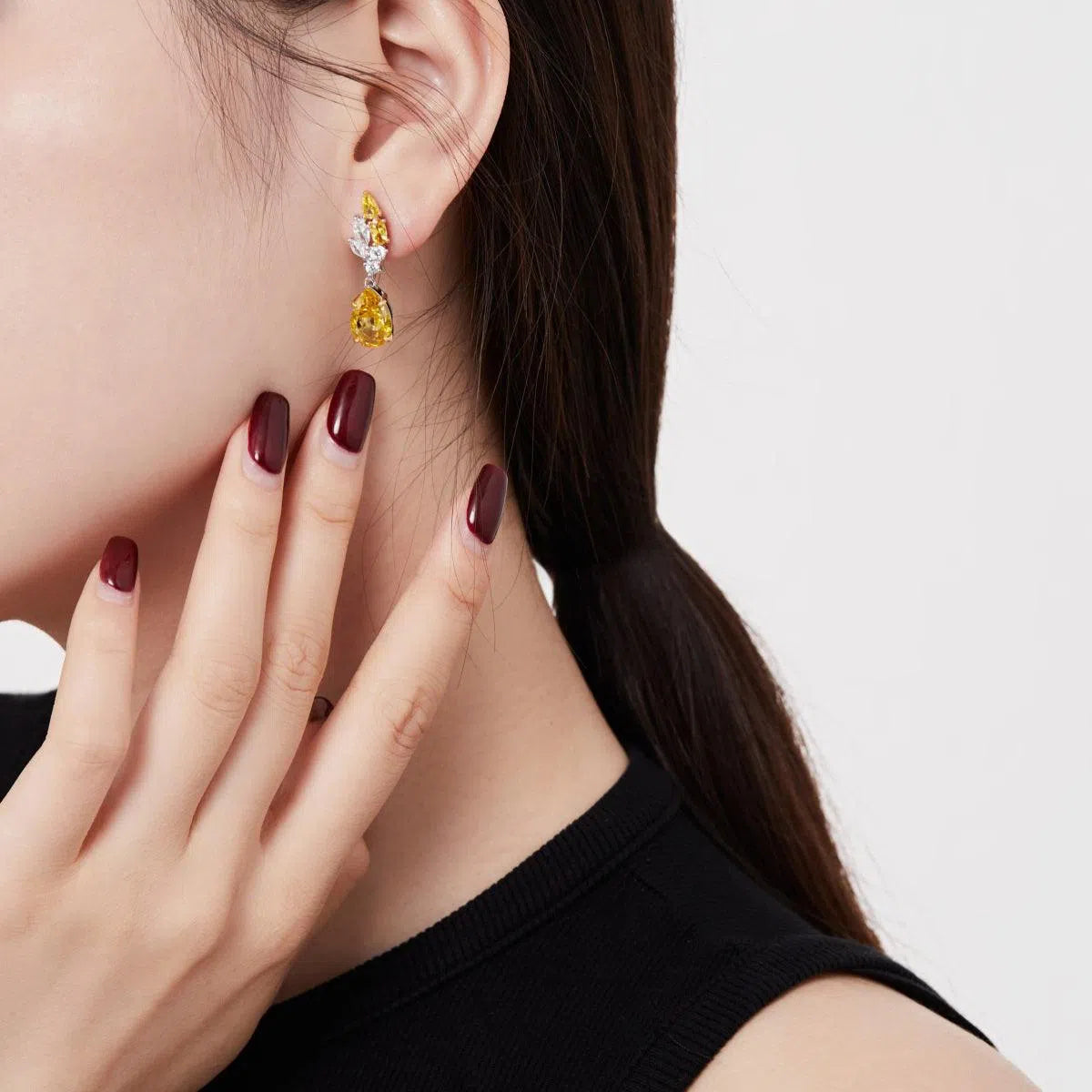 Novella yellow clip earring-OrifineJewels