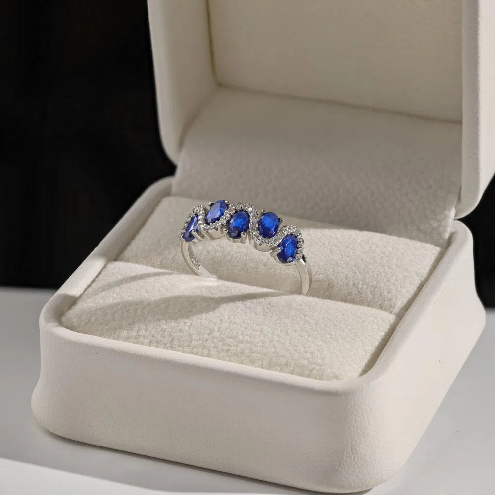 Nyssa blue crystal ring-OrifineJewels