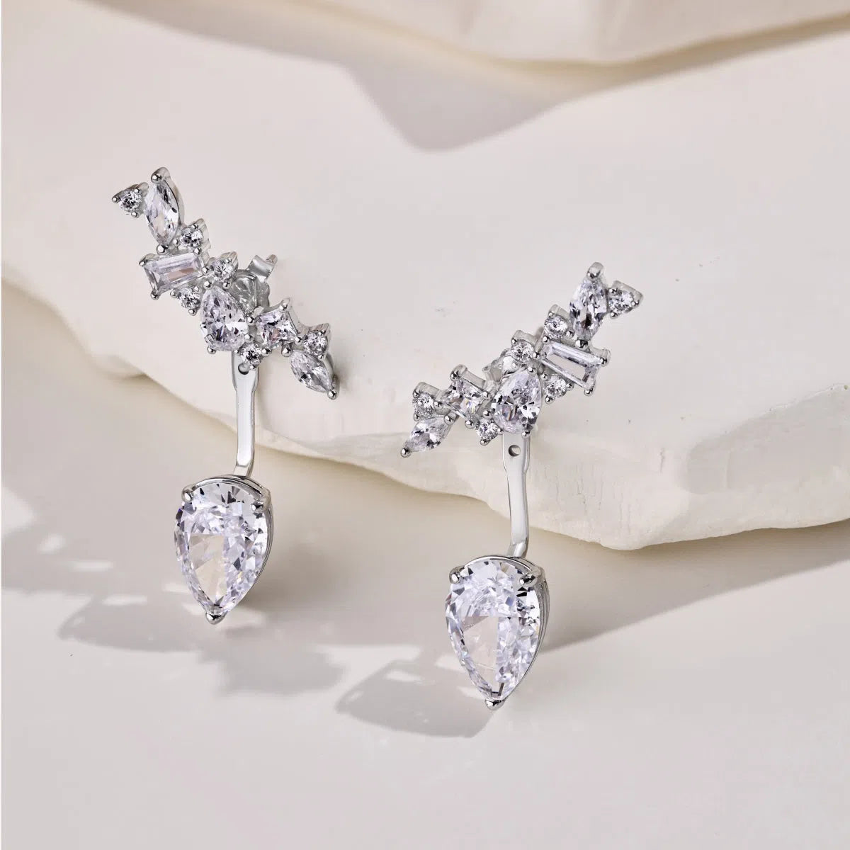 Orla clear clip earring-OrifineJewels