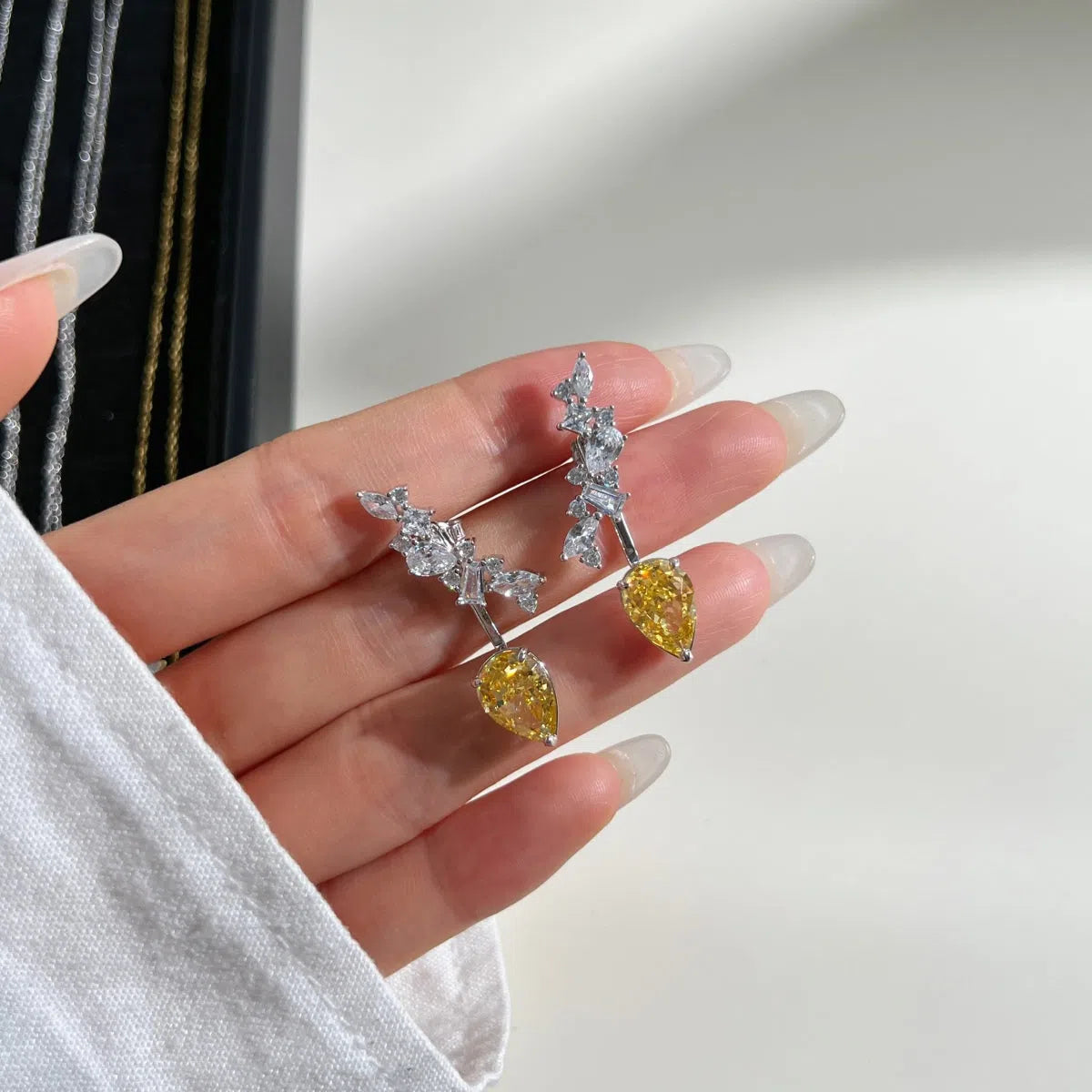 Orla yellow clip earring-OrifineJewels