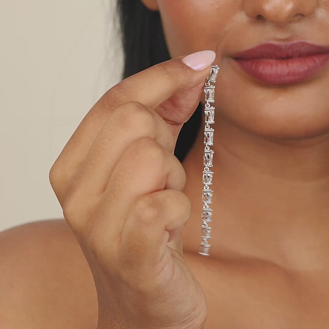 Veridian long clip earring