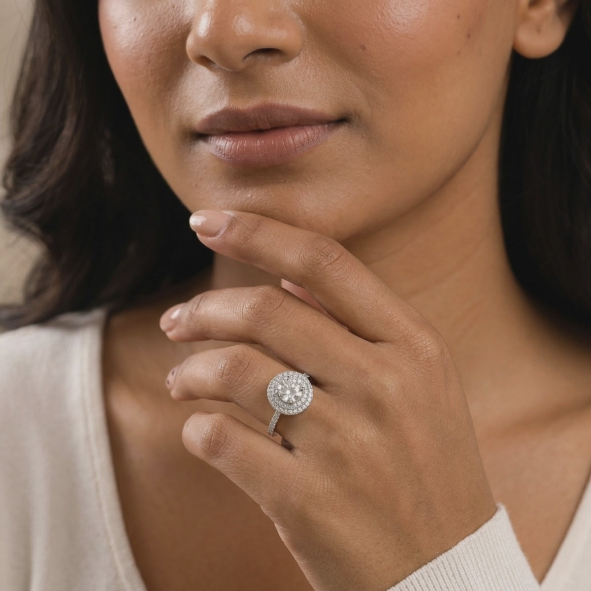 Aureole Pave Ring