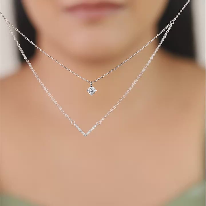 Ethereal twin drop necklace
