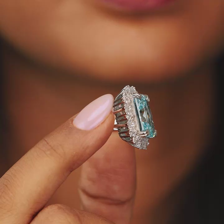 Nebula teal blue ring