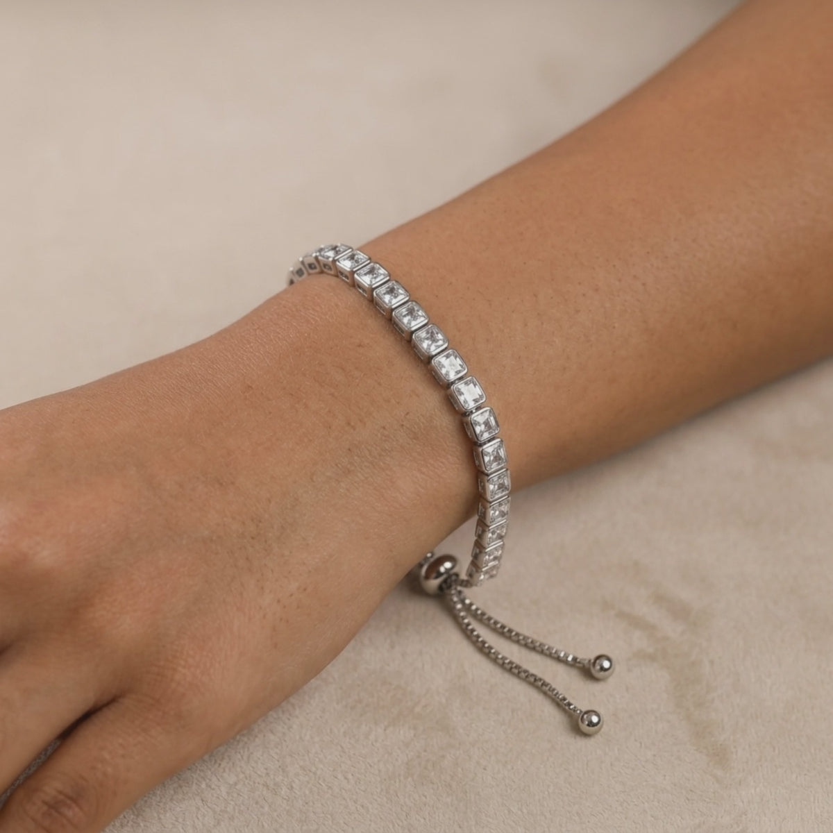 Carre Tennis Bracelet