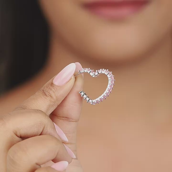 Veras pink heart earring