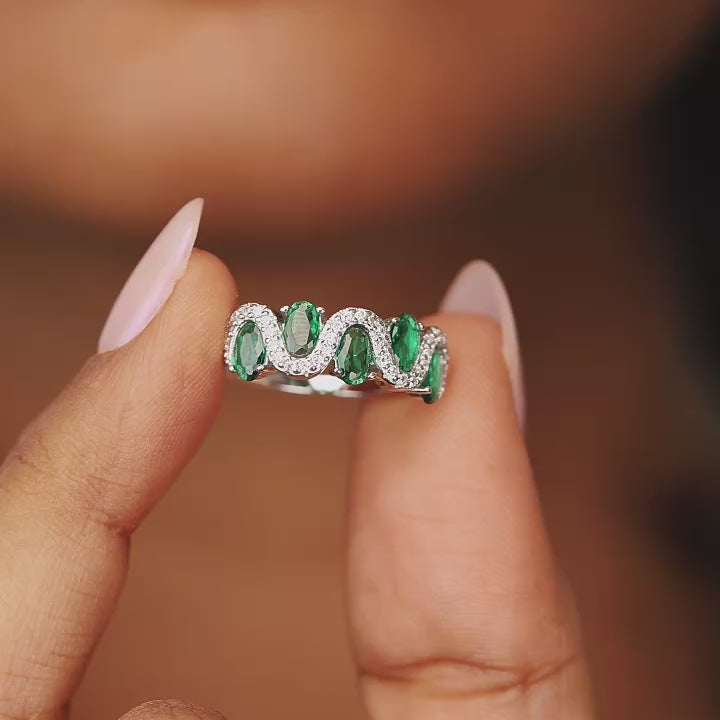 Nyssa green crystal ring