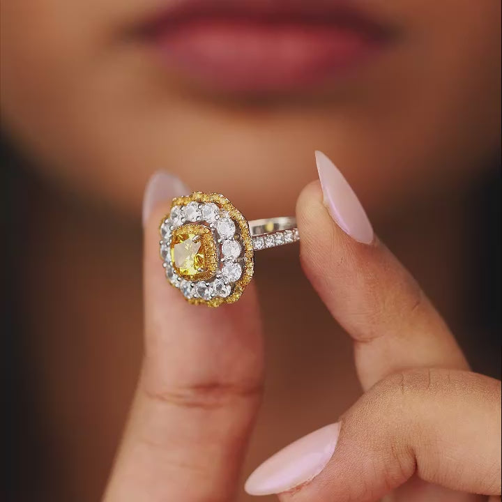 Astera yellow motif ring