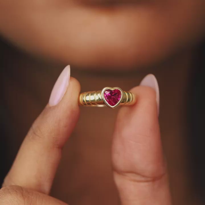 Elowen red cocktail ring