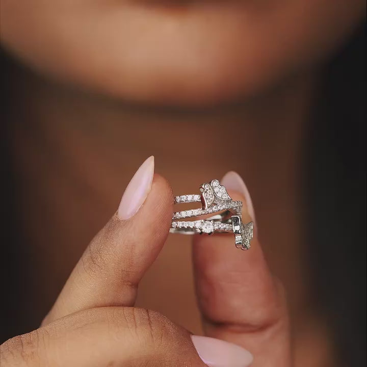 Aerina Butterfly Cross Ring